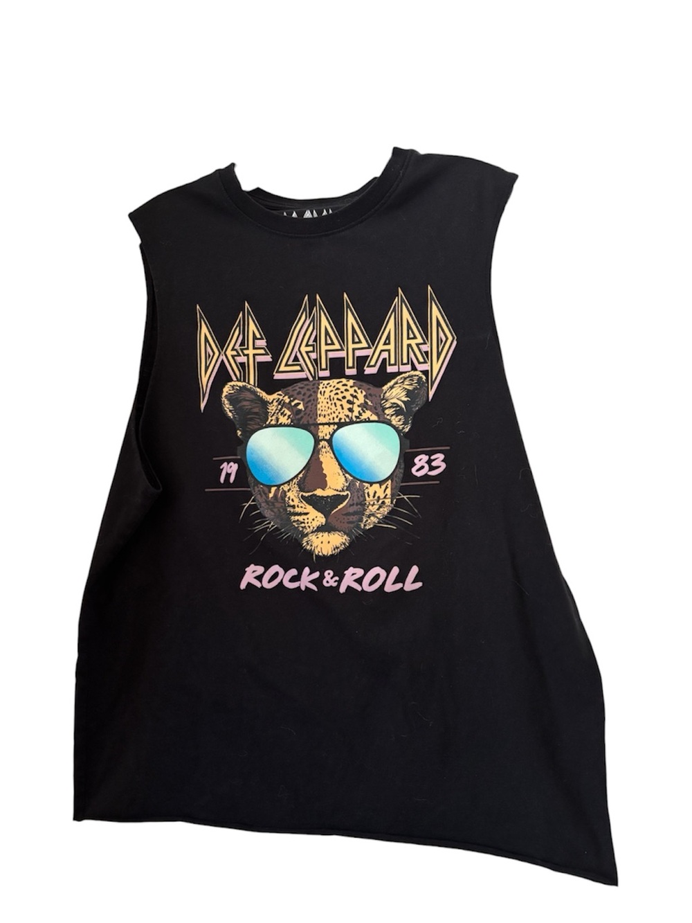 Black Graphic Muscle Tank - Rock & Roll Def Leppard S